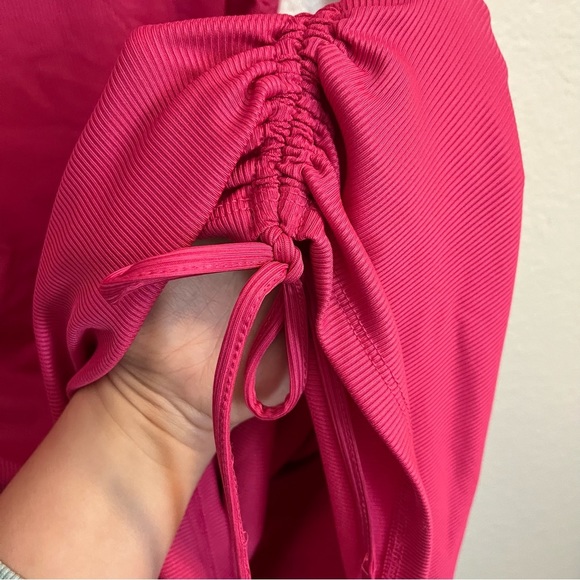 Barbie Pink Ribbed Bodycon Tie Dress Long Sleeves NEW - Picture 6 of 8